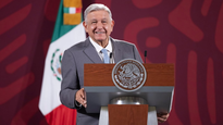 AMLO en una nueva conferencia matutina desde el Palacio Nacional.