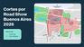 El plano con los cortes de tránsito por la presentación de Colapinto en la Ciudad, este domingo.