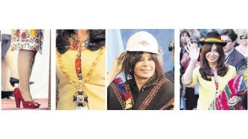 ámbito.com | Aunque el vestido de la Presidente llevaba guardas de flores tejidas, un típico detalle del ajuar andino, Cristina de Kirchner no pudo deshacerse de los stilettos. Además, exhibió el Gran Collar, una condecoración que otorga el estado boliviano.En su viaj