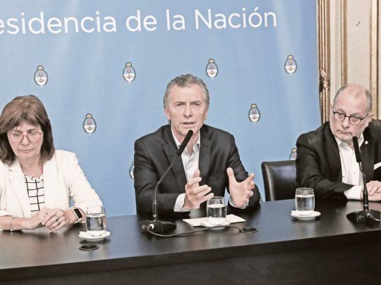 Patricia Bullrich, Mauricio Macri y Jorge Faurie.