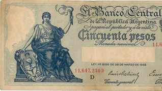 Billete de 50 pesos argentinos del año 1936 que podría valer hasta 150 dólares.