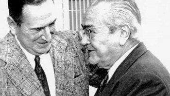 El abrazo entre Juan Domingo Perón y Ricardo Balbín en 1972.&nbsp;