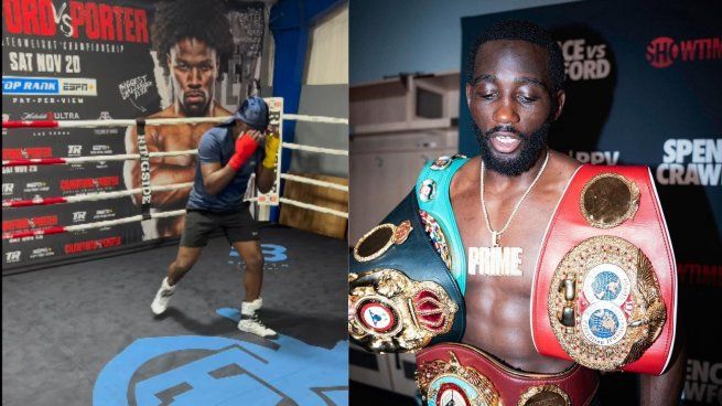 El estadounidense Terense Crowford demostró com oestá entrenando en forma dura para enfrentar en septiembre a Saúl Canelo Álvarez.