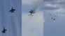 dos aviones militares colisionaron en pleno show aereo en eeuu: el momento del impacto
