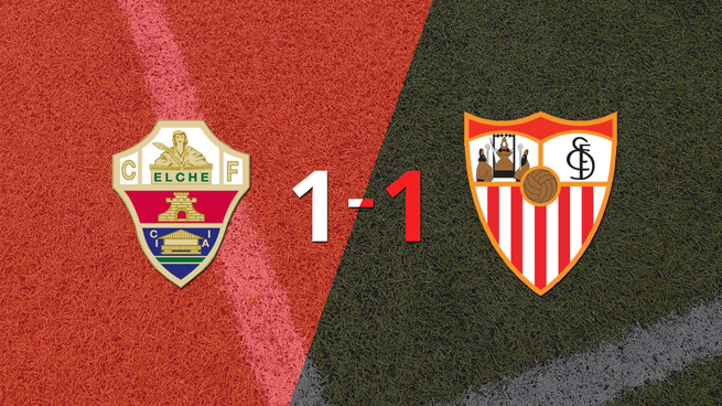 Elche no pudo en casa ante Sevilla y empataron 1-1
