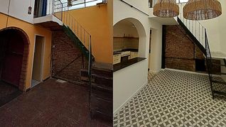 Antes y después de un PH reciclado: la intervención respetó la estructura original —muro portante de ladrillo visto, entrepiso y escalera metálica— y mejoró la funcionalidad del espacio con una planta más abierta, mayor ingreso de luz y actualización de terminaciones Antes y después de un PH reciclado: la intervención respetó la estructura original —muro portante de ladrillo visto, entrepiso y escalera metálica— y mejoró la funcionalidad del espacio con una planta más abierta, mayor ingreso de luz y actualización de terminaciones