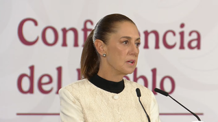 Claudia Sheinbaum en la Mañanera del Pueblo.