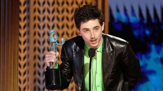 Chalamet agradeciendo su premio.&nbsp;