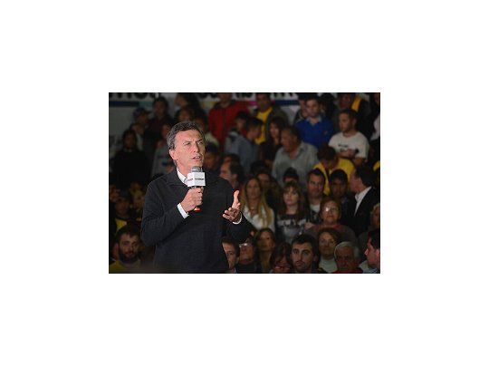 Mauricio Macri en un acto de campaña en San Fernando.