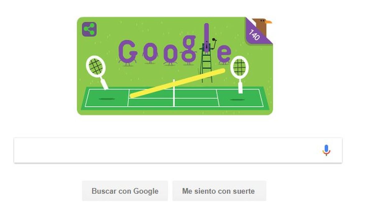 Wimbledon el doodle de Google se juega unos puntos por los 140 años