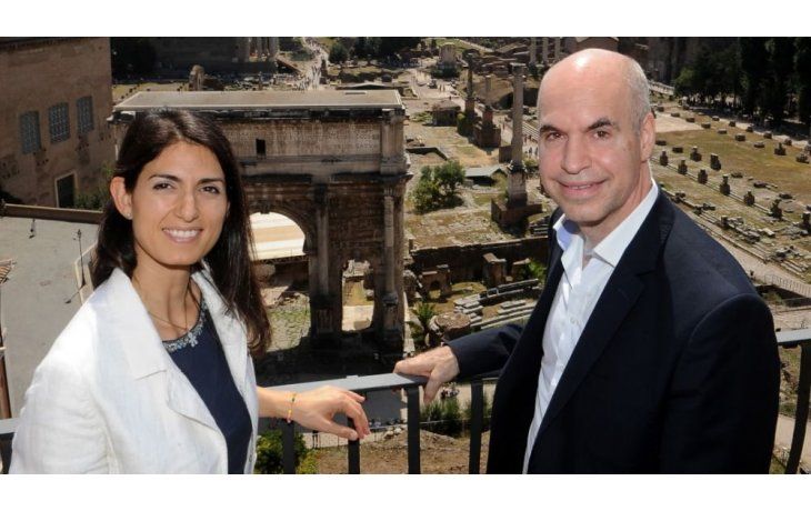 Rodríguez Larreta se reunió también con la alceldesa de Roma, Virginia Raggi.