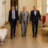 Maximiliano Pullaro, Martín Llaryora y Rogelio Frigerio.