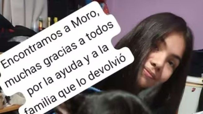 María José recupero a su perro bulldog francés Moro&nbsp;