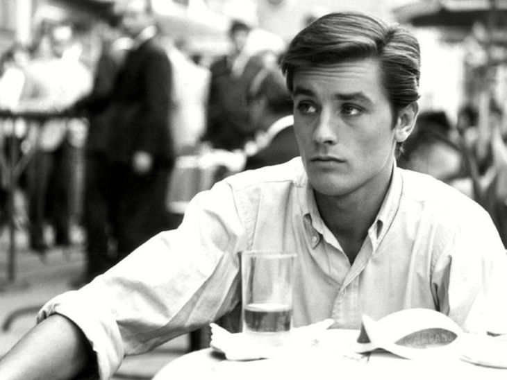 Alain Delon en sus comienzos en el cine.