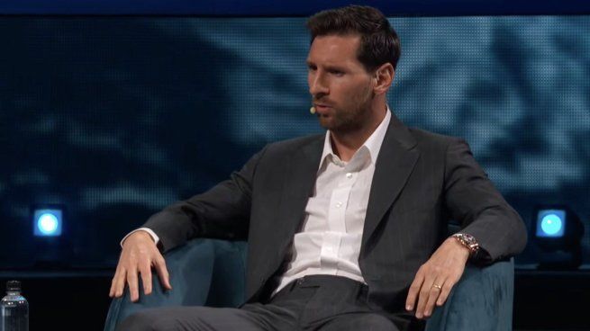 Lionel Messi habló en el American Business Forum en Miami.