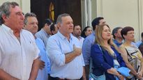 El precandidato del Partido Nacional, Álvaro Delgado, en Paysandú.