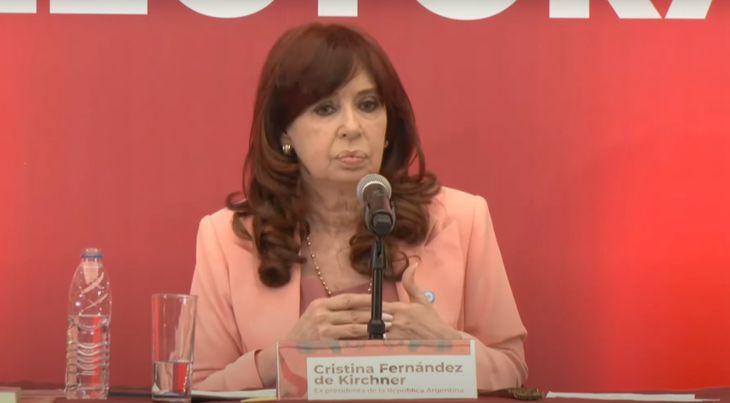 Cristina Kirchner, durante su conferencia en M&eacute;xico.