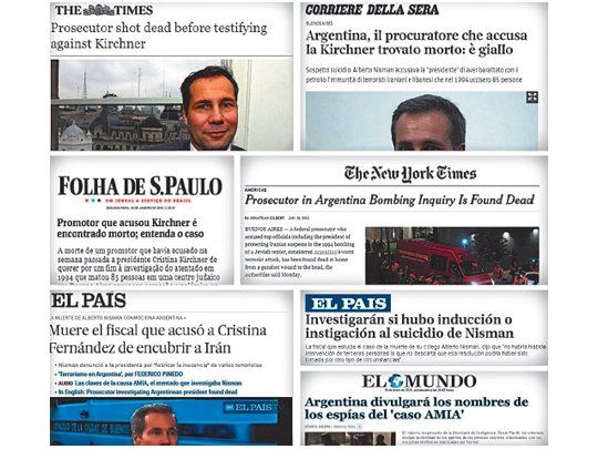 Muerte de Nisman dio vuelta al mundo
