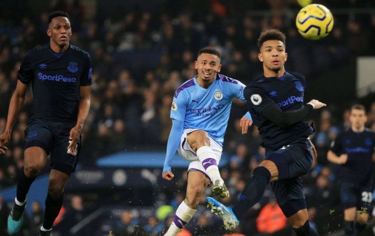 Gabriel Jesús, autor de los dos tantos en la victoria ante el Everton.