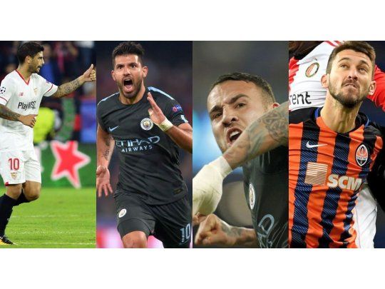 Cuatro futbolistas argentinos marcaron en una nueva jornada de la Champions League.