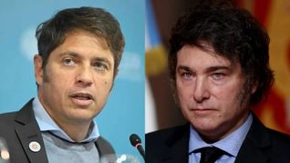El gobernador Axel Kicillof y el presidente Javier Milei. 