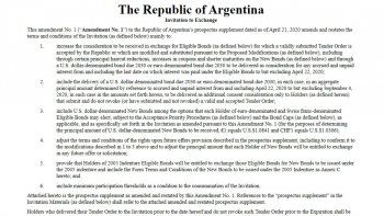 Argentina present&oacute; su propuesta de reestructuraci&oacute;n ante la SEC