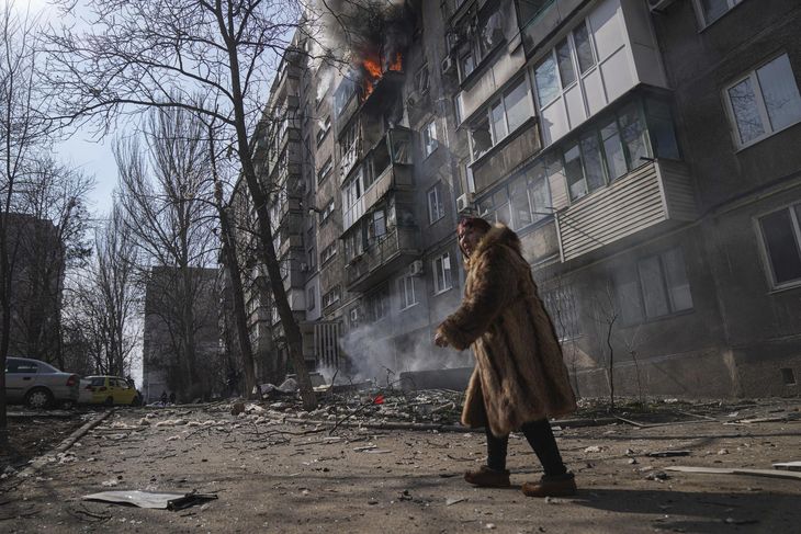 Edificios destruidos en las fueras de Kiev.