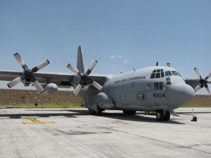 Hércules C-130 de la Fuerza Aeroespacial Colombiana, similar al que se accidentó. Hércules C-130 de la Fuerza Aeroespacial Colombiana, similar al que se accidentó.
