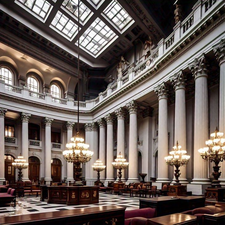 El Salón Azul del Senado recreado con inteligencia artificial.