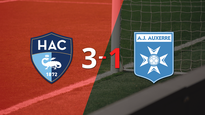 le havre ac logra una victoria de 3-1 sobre auxerre