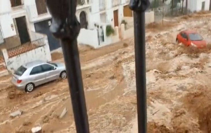 Tromba e inundaci&oacute;n en Estepa, Sevilla.
