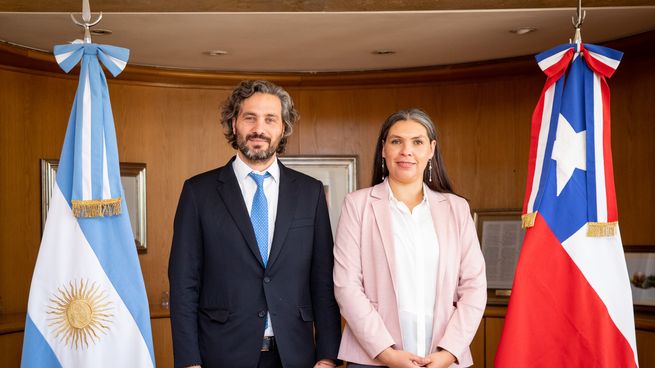 Cafiero recibió las cartas credenciales de la nueva embajadora chilena en el país, Bárbara Figueroa.&nbsp;