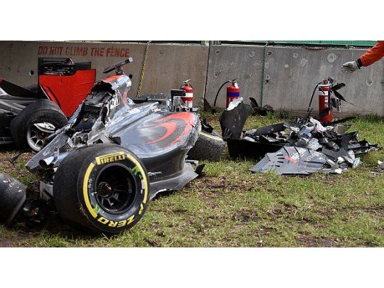 Así quedó el McLaren de Alonso.