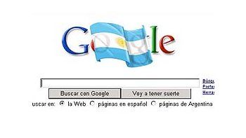Así se ve la portada de Google Argentina en el Día de la Independencia