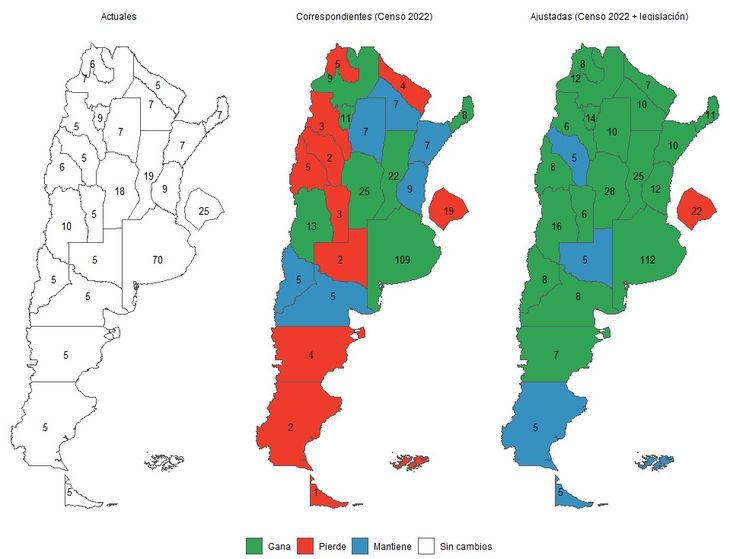 ¿Cómo quedaría la Cámara de Diputados a partir del Censo 2022? Fuente: CICaD. 