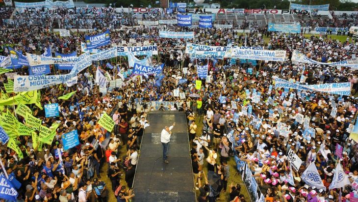 El tucumano Osvaldo Jaldo y un acto multitudinario por el Día de la Lealtad.