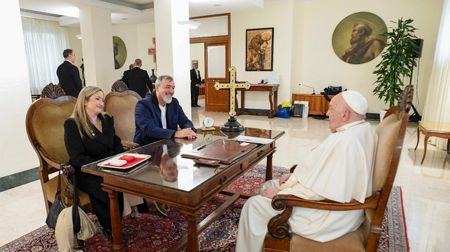 El Papa Francisco recibió a dirigentes de ATE.