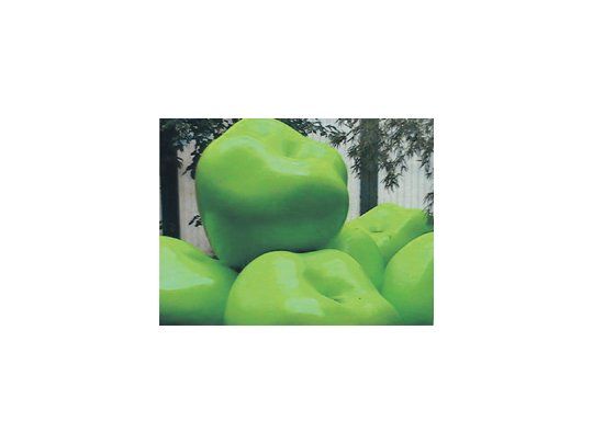 Las series más famosas de Genia Streb son las manzanas. Apasionada por esta fruta, lo reflejó en pinturas que llegan a los umbrales de las gigantografías.