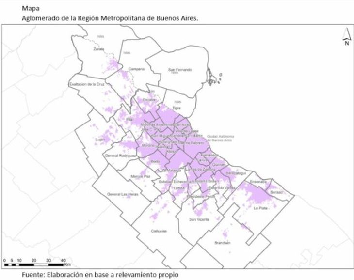 Mapa que muestra el comportamiento de la mancha urbana en la Región Metropolitana (Fuente: Fundación Tejido Urbano) Mapa que muestra el comportamiento de la mancha urbana en la Región Metropolitana (Fuente: Fundación Tejido Urbano)