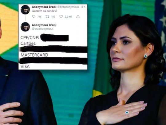 Jair y Michelle Bolsonaro, en la mira de Anonymous.