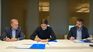 Maximiliano Pullaro in signing the agreement with YPF. Maximiliano Pullaro in signing the agreement with YPF.