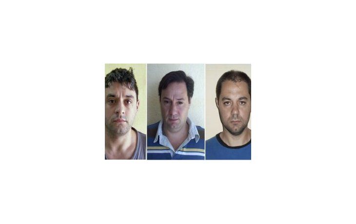 Víctor Schillaci (izq.), Martín y Cristian Lanatta. Siguen los operativos para hallarlos.