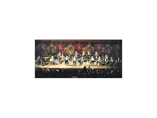 César Salgán (hijo del maestro), sobre el cierre del concierto, con Néstor Marconi, Ernesto Baffa, Julio Pane y Juan José Mosalini entre los bandoneonistas invitados.