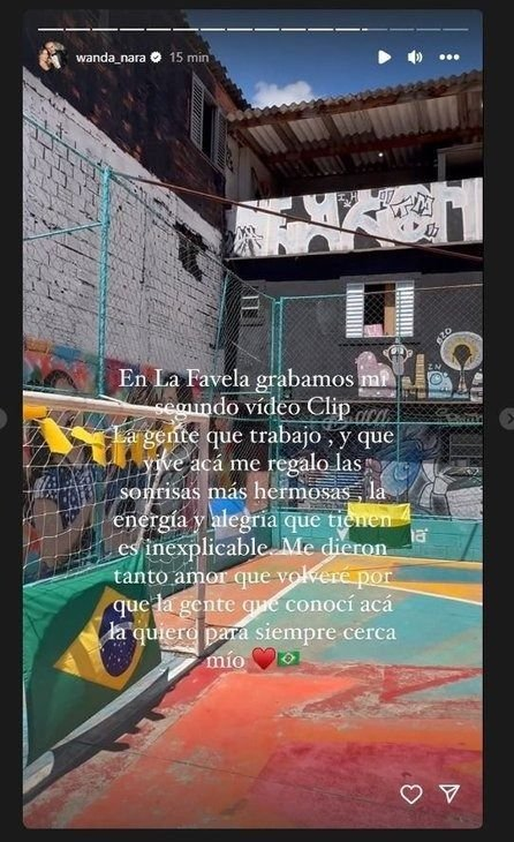 Wanda Nara recorded her new video clip in a favela in Brazil
