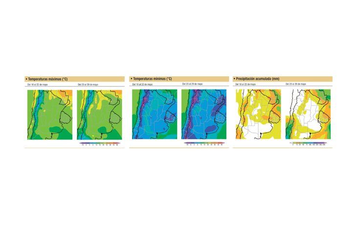 Lluvias se concentrarán sobre el noreste del área agrícola