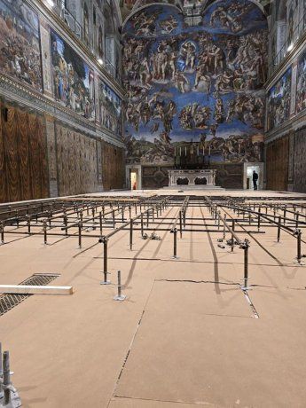 The Sistine Chapel has hundreds of years of history. The Sistine Chapel has hundreds of years of history.