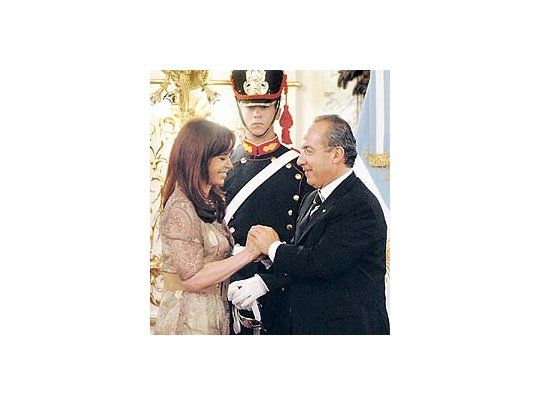 La presidente Cristina de Kirchner fue anfitriona ayer en la Casa de Gobierno del mexicano Felipe Calderón. Acordaron una posición común en la próxima cumbre del G-20 y protestar en conjunto contra el FMI.