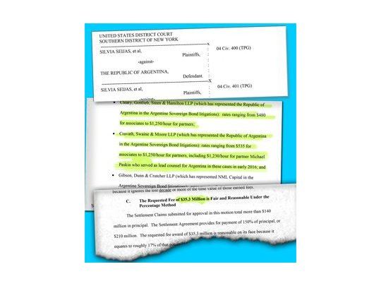 Justificación. Abogados que relaman a Griesa por sus honorarios, justificaron ayer su pedido en la facturación del estudio CGS&H.