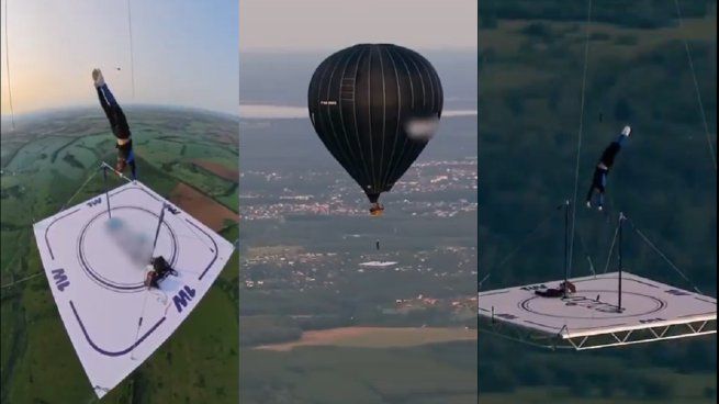Increíble: hizo acrobacias a 1500 metros de altura sin paracaídas ni arnes