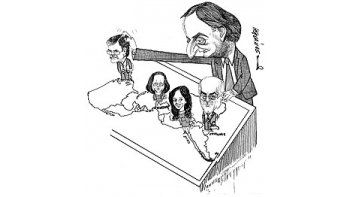 Julio De Vido, Nilda Garré, Cristina de Kirchner, Jorge Taiana y Néstor Kirchner.
